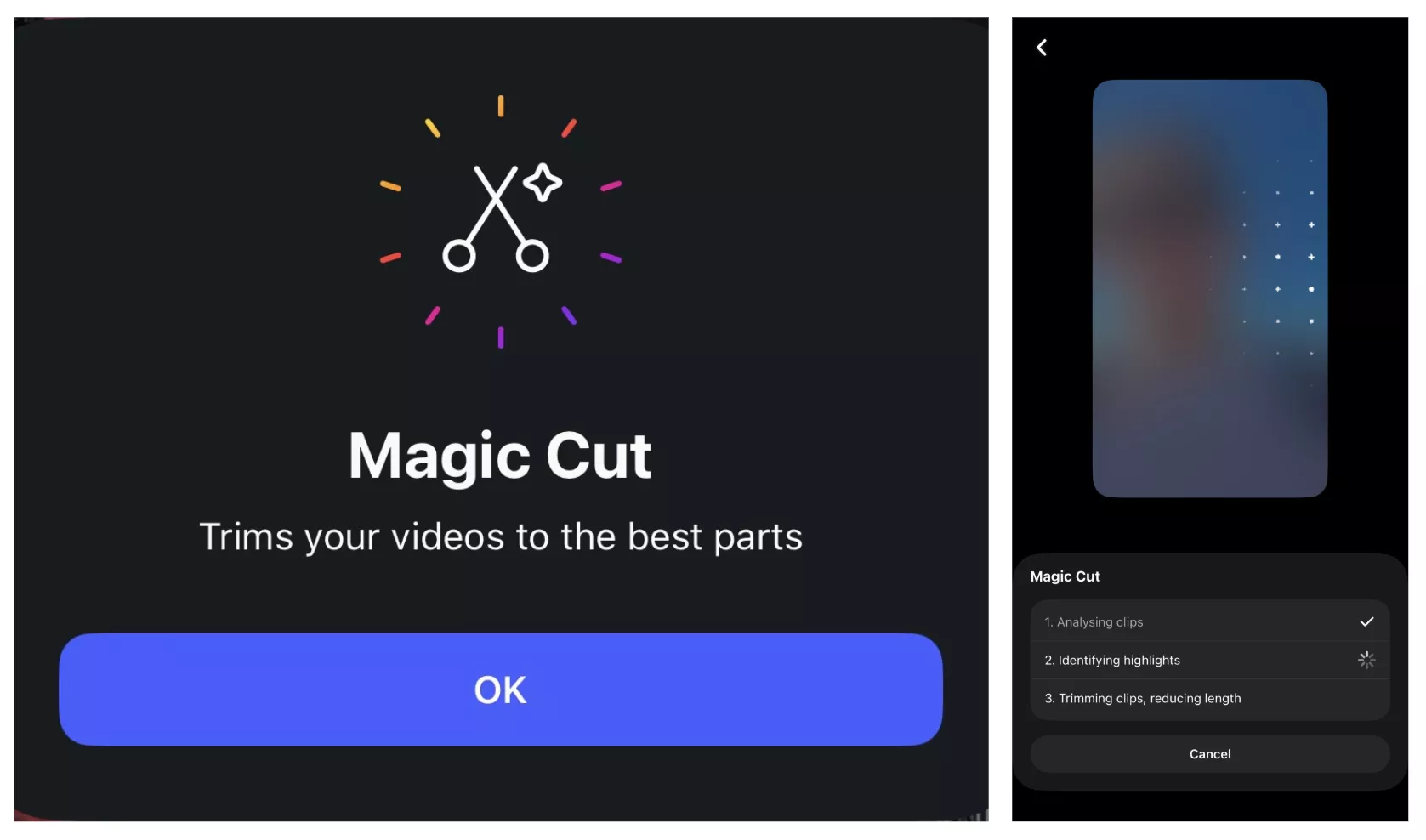 Instagram добавит функцию Magic Cut для автоматического монтажа видео Instagram добавит функцию Magic Cut для автоматического монтажа видео