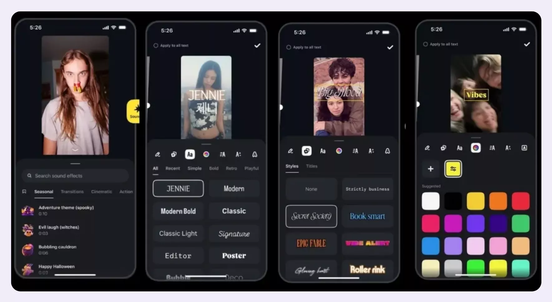 Новые аудиоэффекты и шрифты Новые аудиоэффекты и шрифты