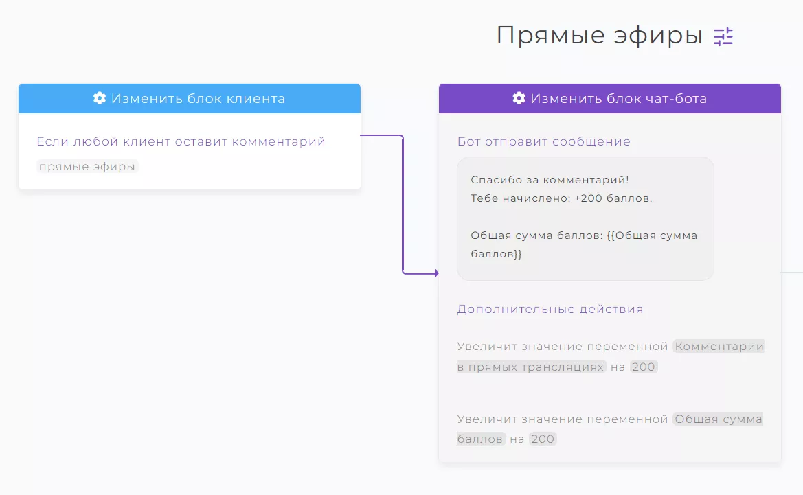 Создаем начисление баллов за комментарии в прямых трансляциях_5