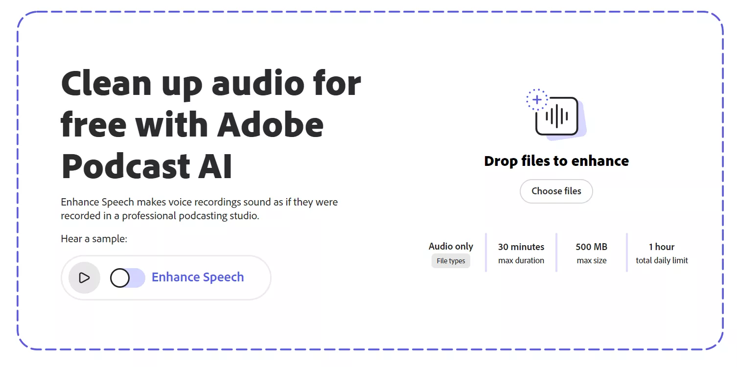 Adobe Podcast Enhance для улучшения качества звука