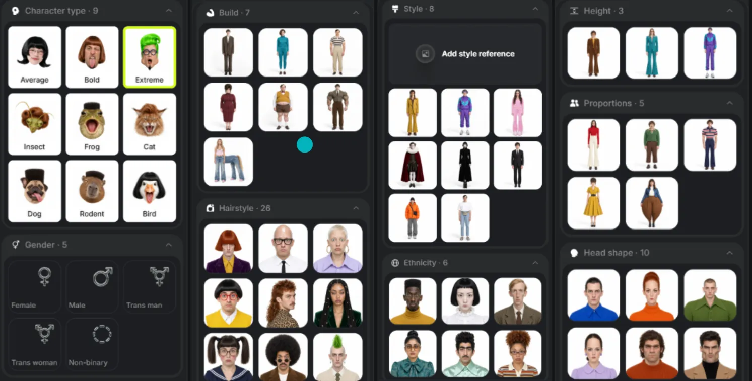 Из чего собирается персонаж в Higgsfield AI Influencer Studio Из чего собирается персонаж в Higgsfield AI Influencer Studio