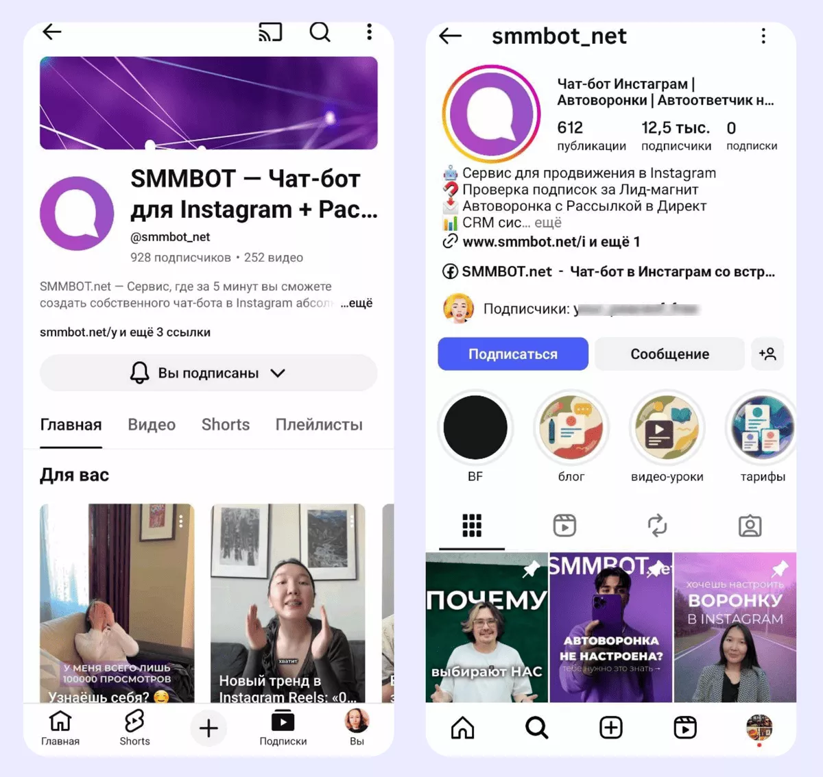 SMMBOT.net: идентичность бренда на разных площадках