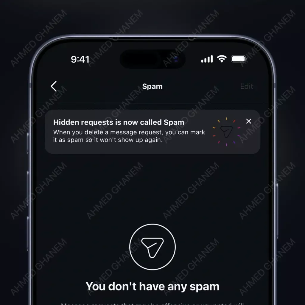 Instagram переименовал скрытые запросы в раздел «Спам» Instagram переименовал скрытые запросы в раздел «Спам»