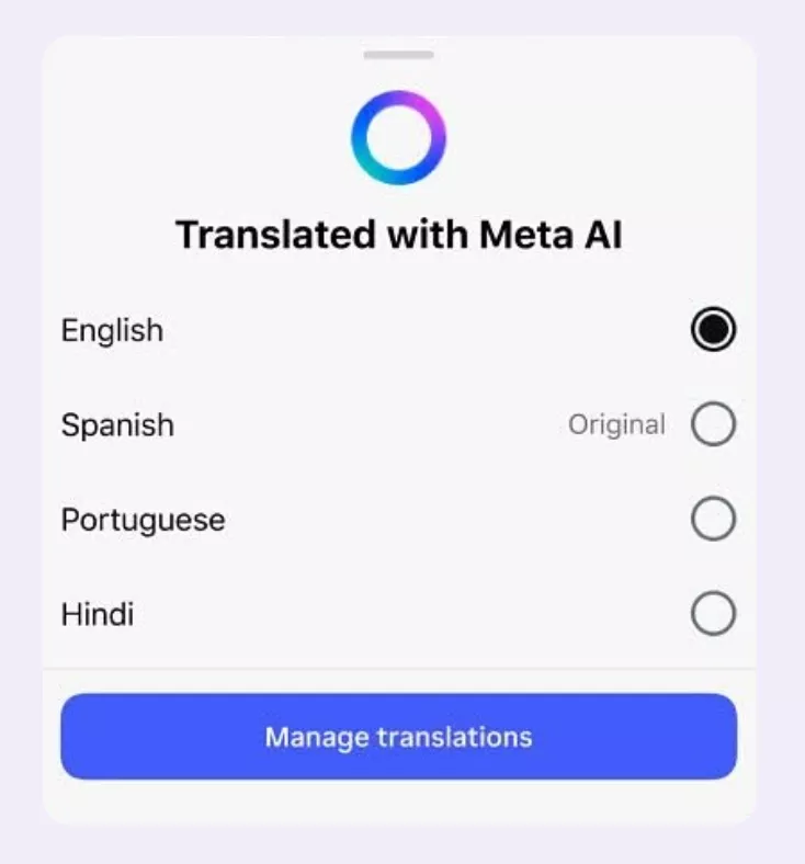 Meta расширяет поддержку AI-переводов в Instagram Reels Meta расширяет поддержку AI-переводов в Instagram Reels