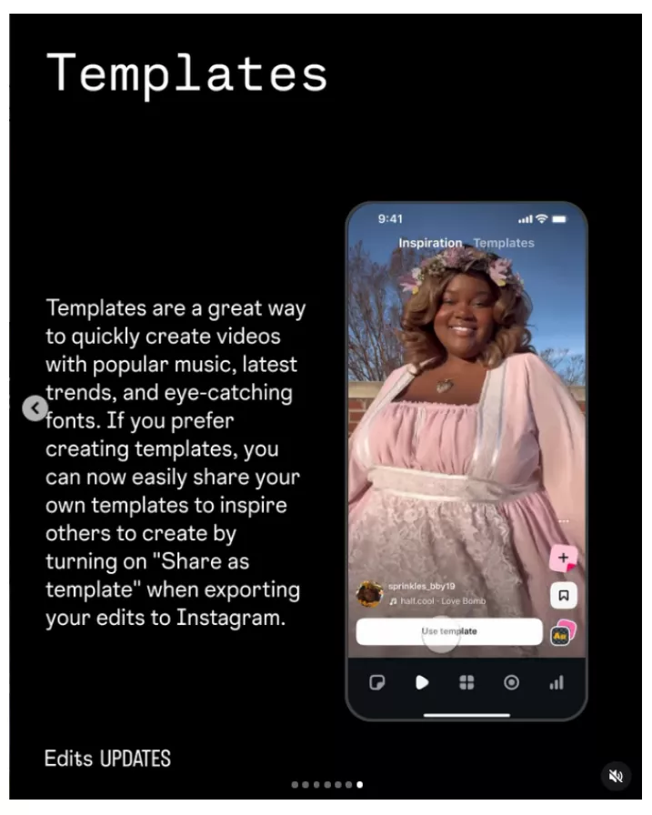 В Edits появились шаблоны для повторного использования видео В Edits появились шаблоны для повторного использования видео